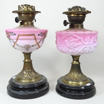 Lot 216 - Two oil lamp bases