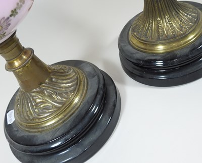 Lot 216 - Two oil lamp bases