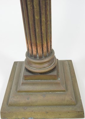 Lot 60 - A brass Corinthian column oil lamp base