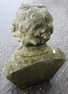 Lot 8 - A reconstituted stone bust of Beethoven