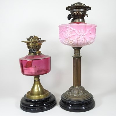 Lot 185 - Two oil lamp bases