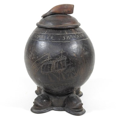 Lot 12 - A carved coconut cup