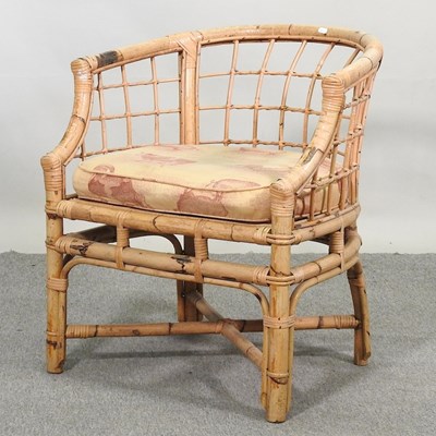 Lot 397 - A vintage bamboo conservatory chair
