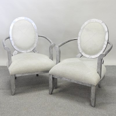 Lot 453 - A pair of open armchairs