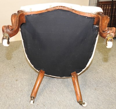 Lot 466 - A Victorian button back armchair