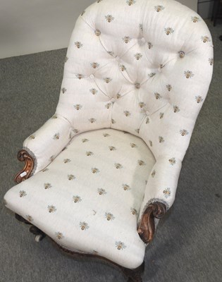 Lot 466 - A Victorian button back armchair