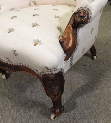 Lot 466 - A Victorian button back armchair