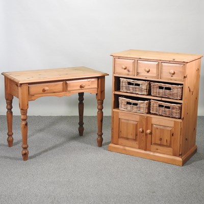 Lot 458 - A pine chest and a cabinet