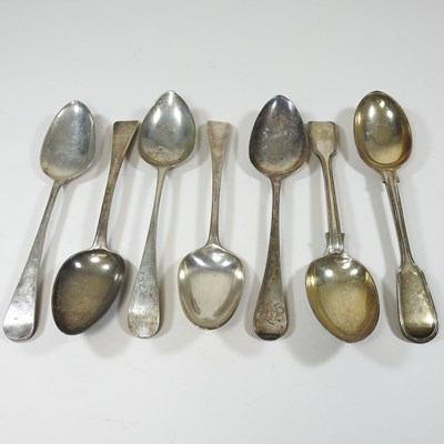 Lot 303 - Seven silver table spoons