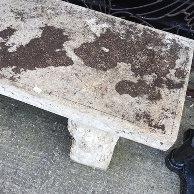 Lot 353 - A cast stone bench