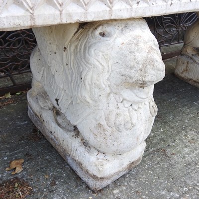 Lot 353 - A cast stone bench