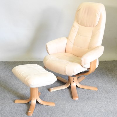 Lot 666 - A swivel armchair
