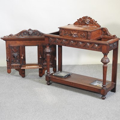 Lot 625 - A hallstand and a mirror