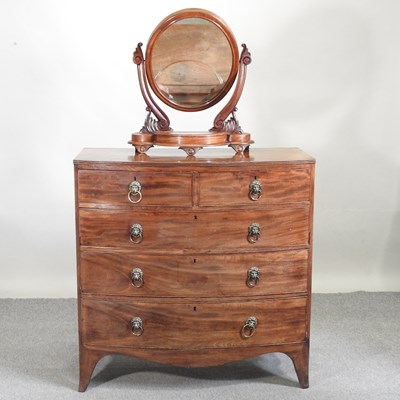 Lot 556 - A George III chest and mirror
