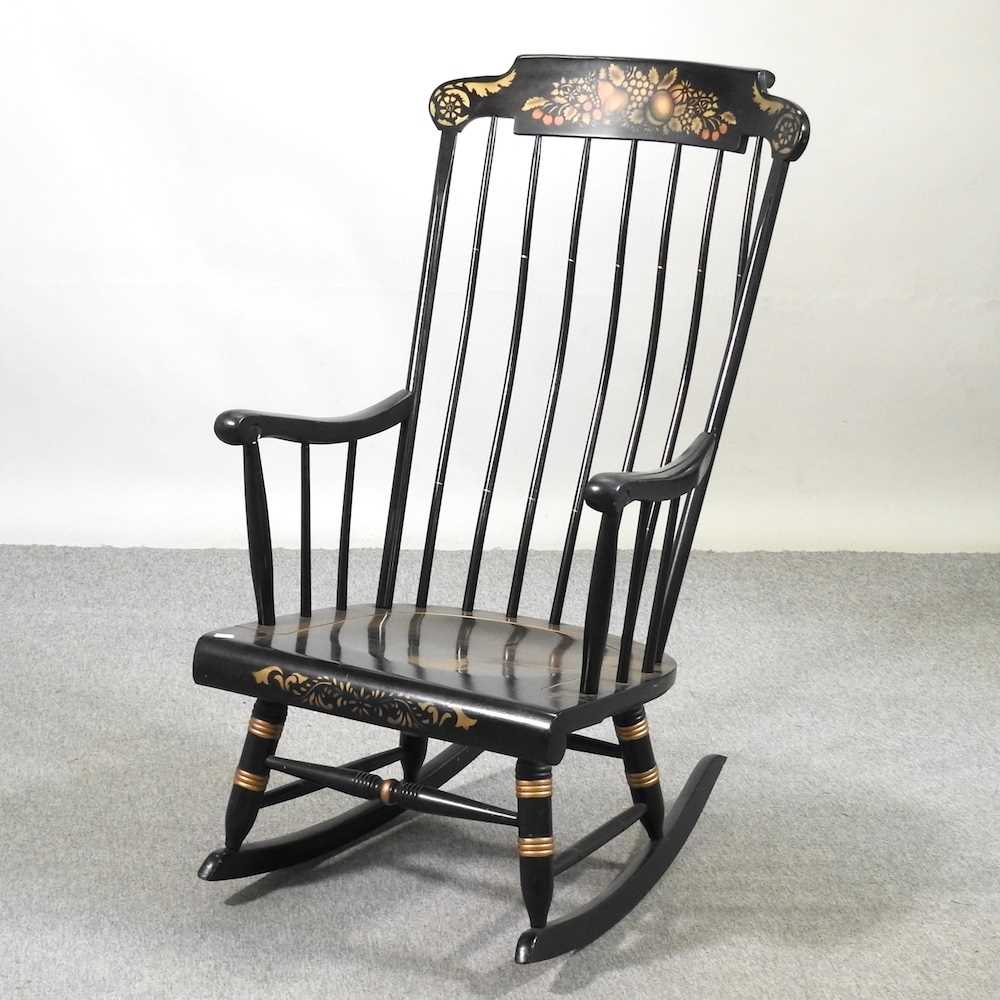 Lot 490 - A painted rocking chair