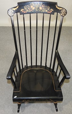 Lot 490 - A painted rocking chair