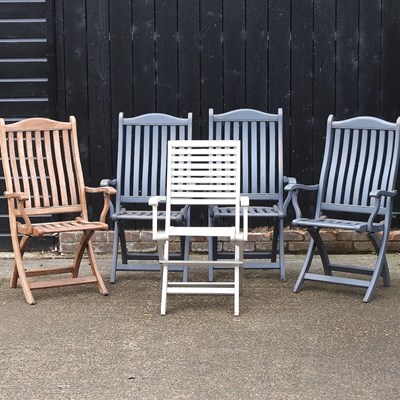 Lot 328 - Five folding garden chairs