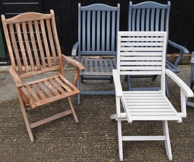 Lot 328 - Five folding garden chairs