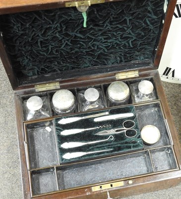Lot 114 - A Victorian rosewood dressing case
