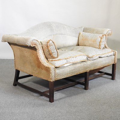 Lot 586 - A camel back sofa