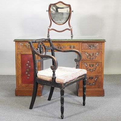Lot 630 - An Edwardian pedestal desk