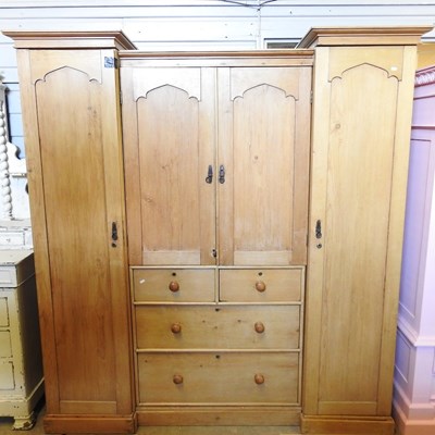 Lot 446 - A pine wardrobe