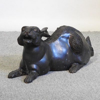 Lot 644 - A bronze hare