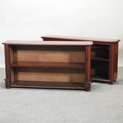 Lot 471 - A pair of mahogany dwarf open bookcases