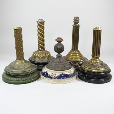 Lot 152 - A collection of oil lamp bases