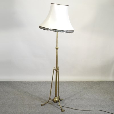 Lot 622 - A brass standard lamp