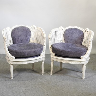 Lot 455 - A pair of bergere armchairs