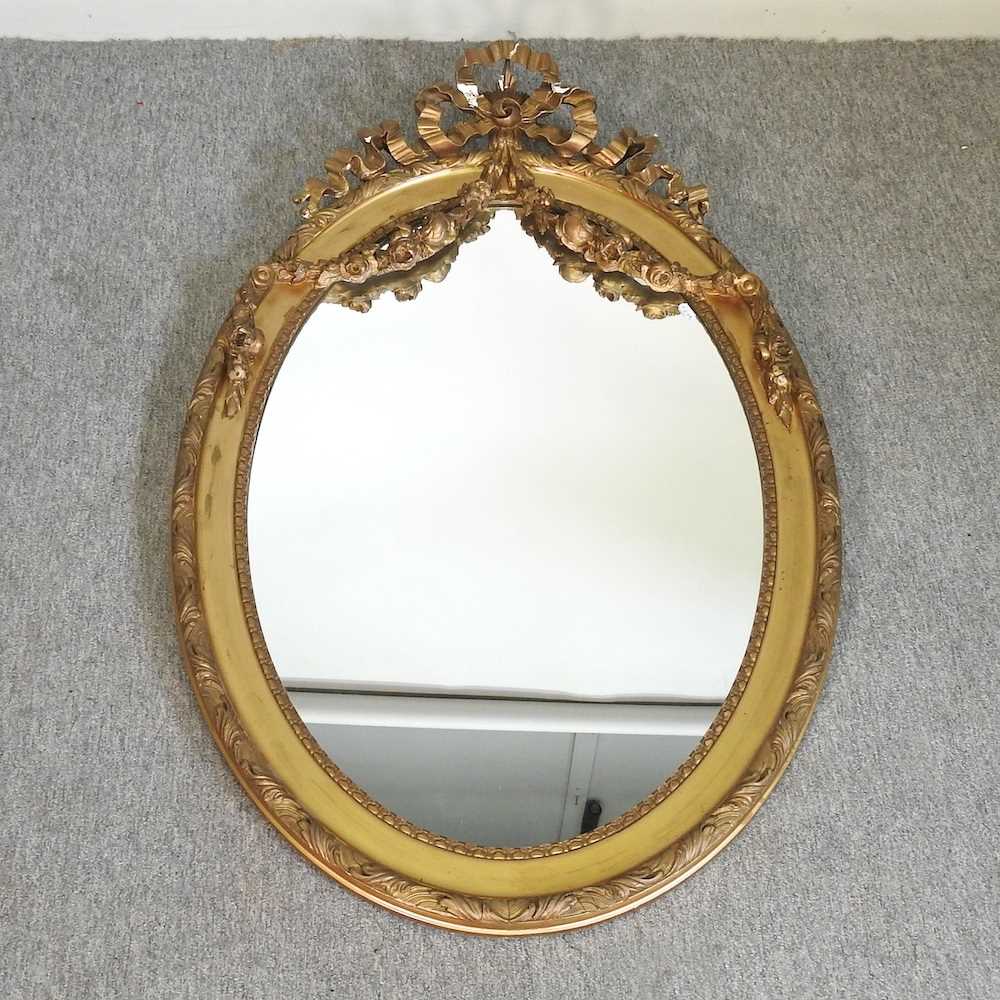 Lot 215 - An Edwardian style gilt framed wall mirror