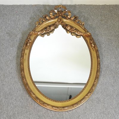 Lot 215 - An Edwardian style gilt framed wall mirror