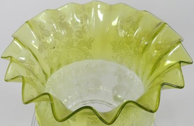 Lot 28 - A glass oil lamp shade
