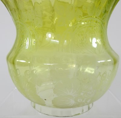 Lot 28 - A glass oil lamp shade