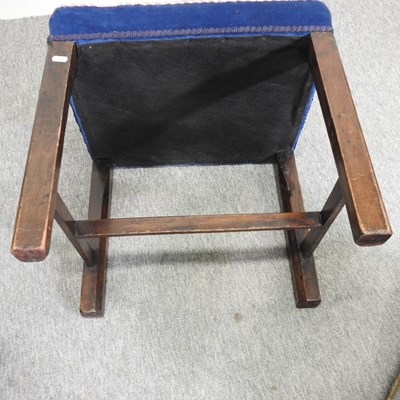 Lot 104 - A mahogany stool, with a cane seat