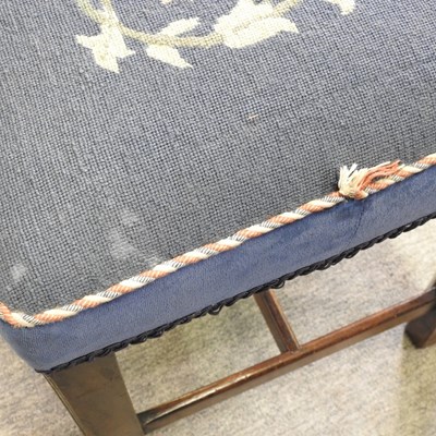 Lot 104 - A mahogany stool, with a cane seat