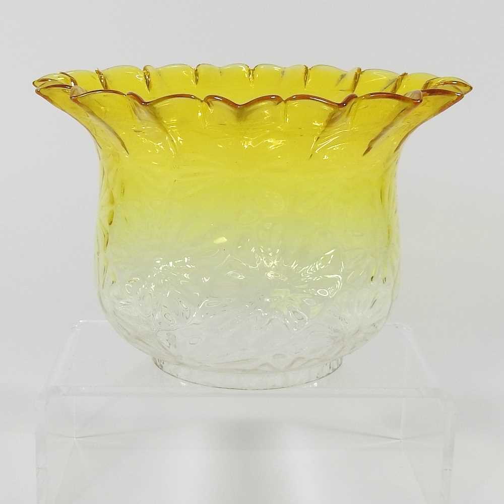 Lot 3 - A yellow oil lamp shade