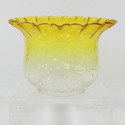 Lot 3 - A yellow oil lamp shade