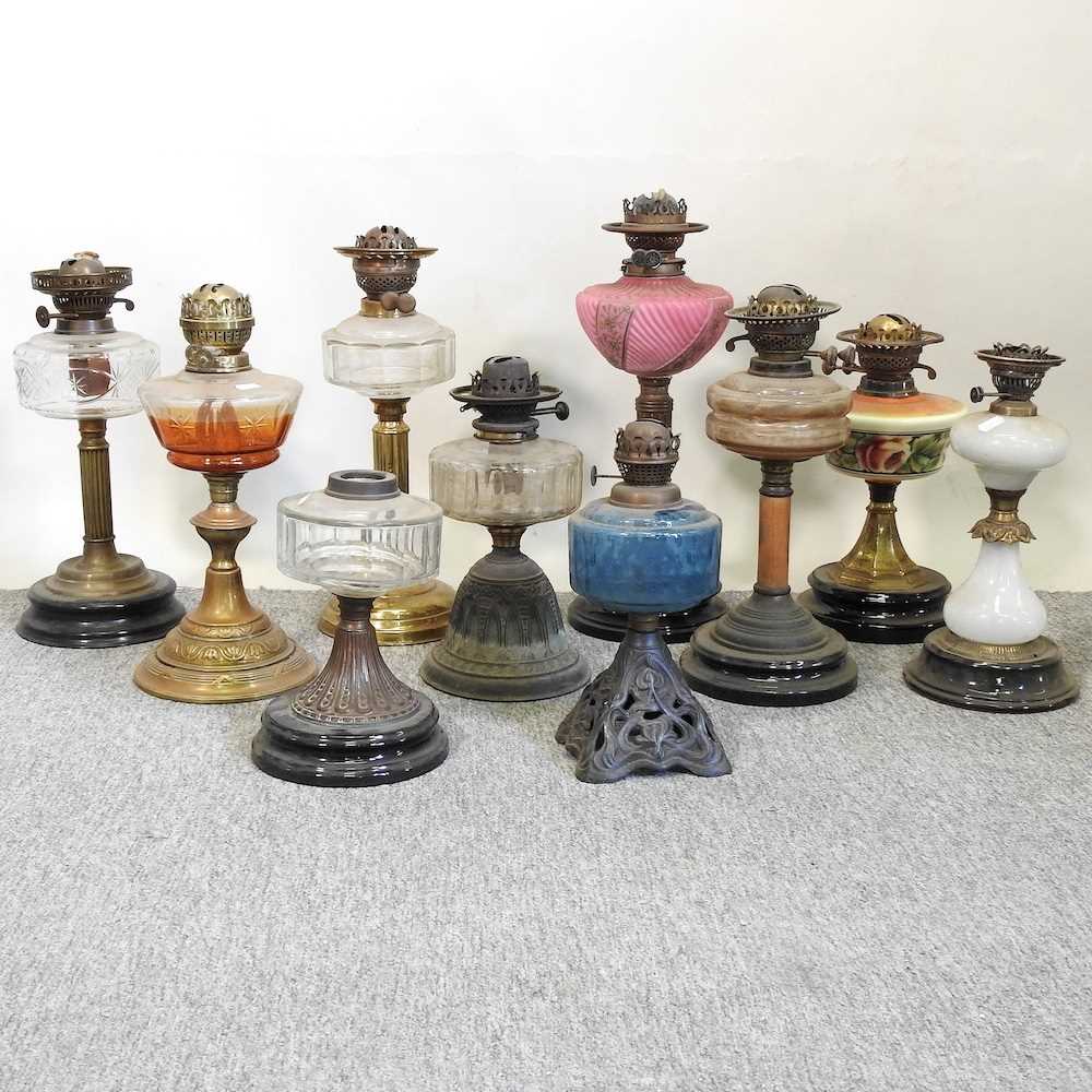 Lot 180 Ten oil lamp bases