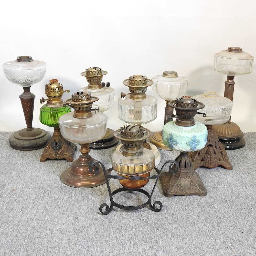 Lot 193 - Ten oil lamp bases