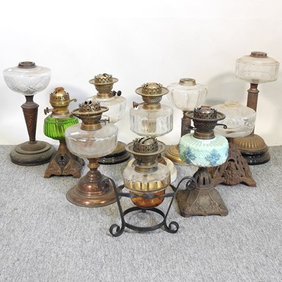 Lot 193 - Ten oil lamp bases