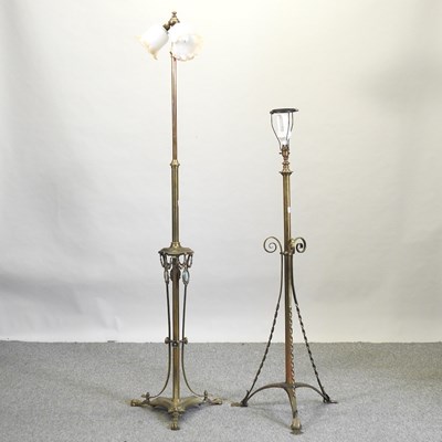 Lot 481 - An ornate brass standard lamp