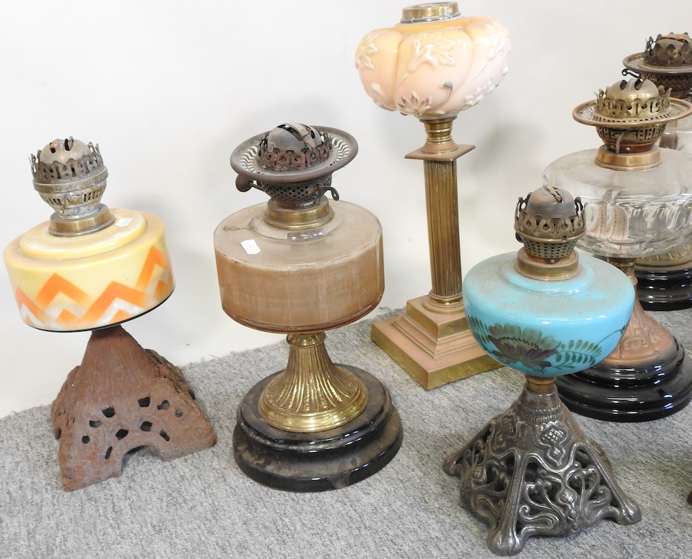 Lot 171 A collection of oil lamp bases