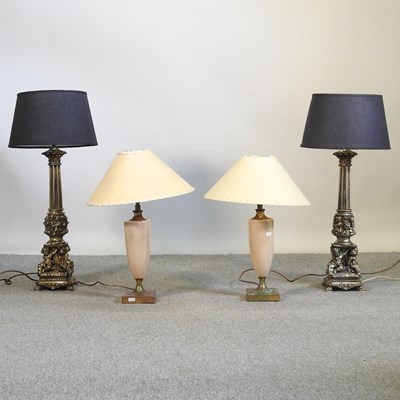 Lot 571 - Two pairs of table lamps