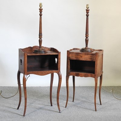 Lot 526 - Two pot cupboards and a pair of lamps