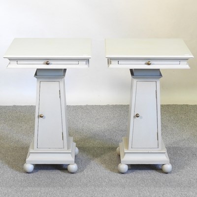 Lot 379 - A pair of grey bedside tables by And So To Bed