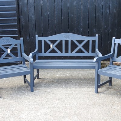 Lot 309 - A garden bench and chairs