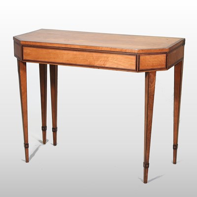 Lot 595 - A George III satinwood folding card table