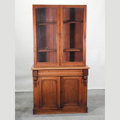 Lot 489 - A Victorian mahogany cabinet bookcase